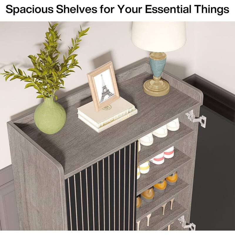 25 Pair Shoe Storage Cabinets with Doors for Bedroom Hallway Living Room