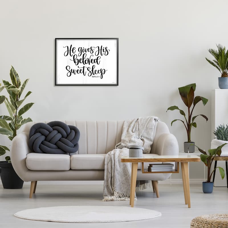 Stupell Religious Proverb Bible Verse Quote Grain Pattern Framed Wall Art, Design by Imperfect Dust - White