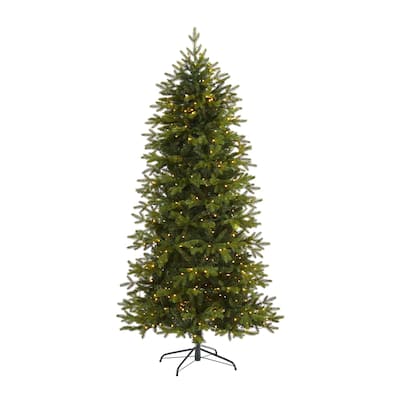 7ft. Fir Look Artificial Christmas Tree with 500 Clear LED Lights - Bright Festive Holiday X-Mas Tree