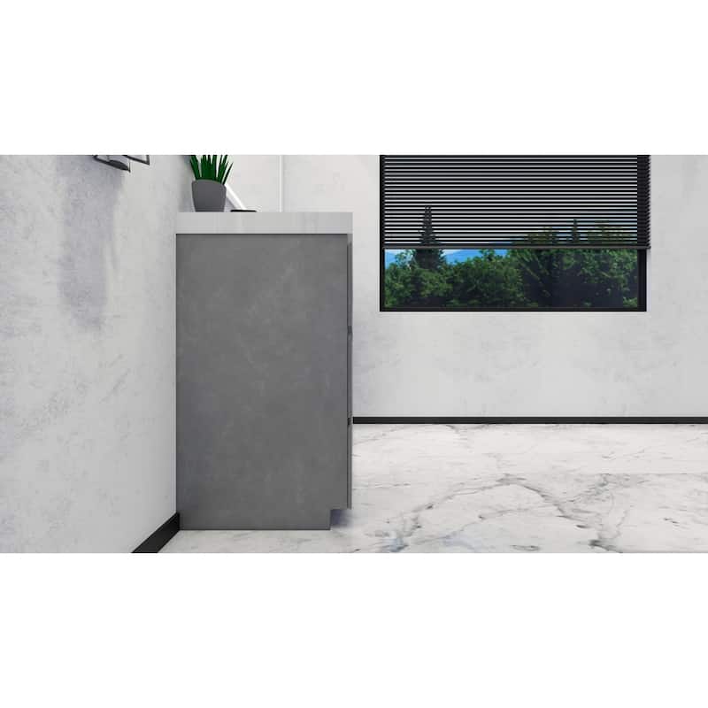 Angeles 60" freestanding bath vanity with dual basin reinforced acrylic top