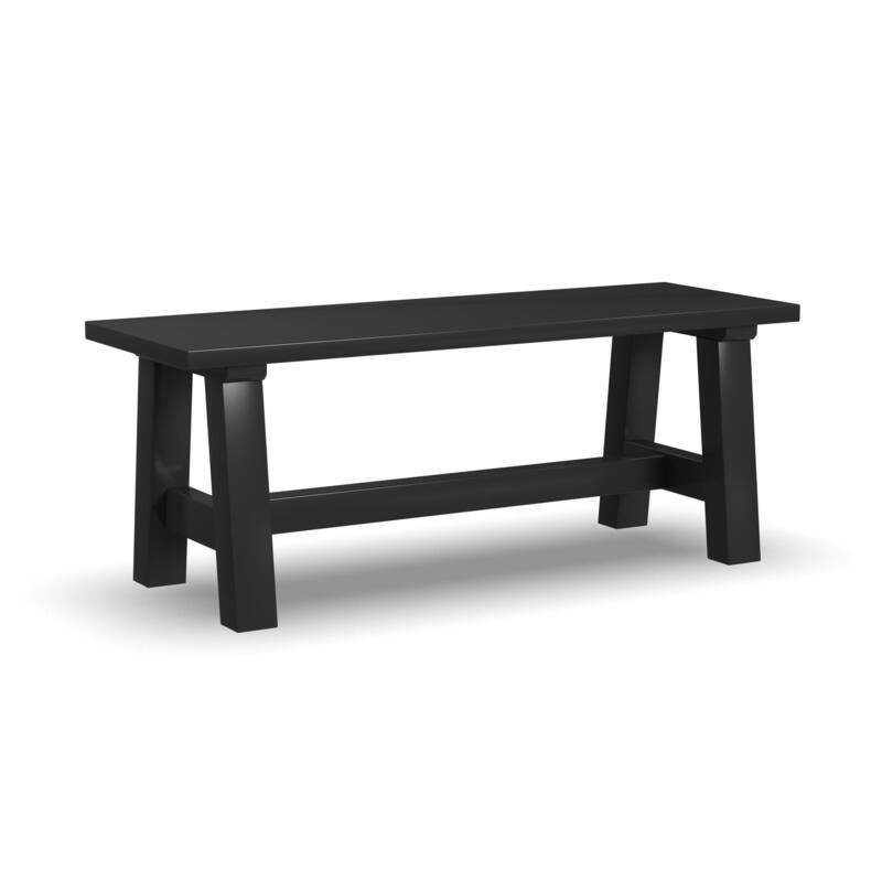 Trestle Black Wood Dining Table with 2 Benches