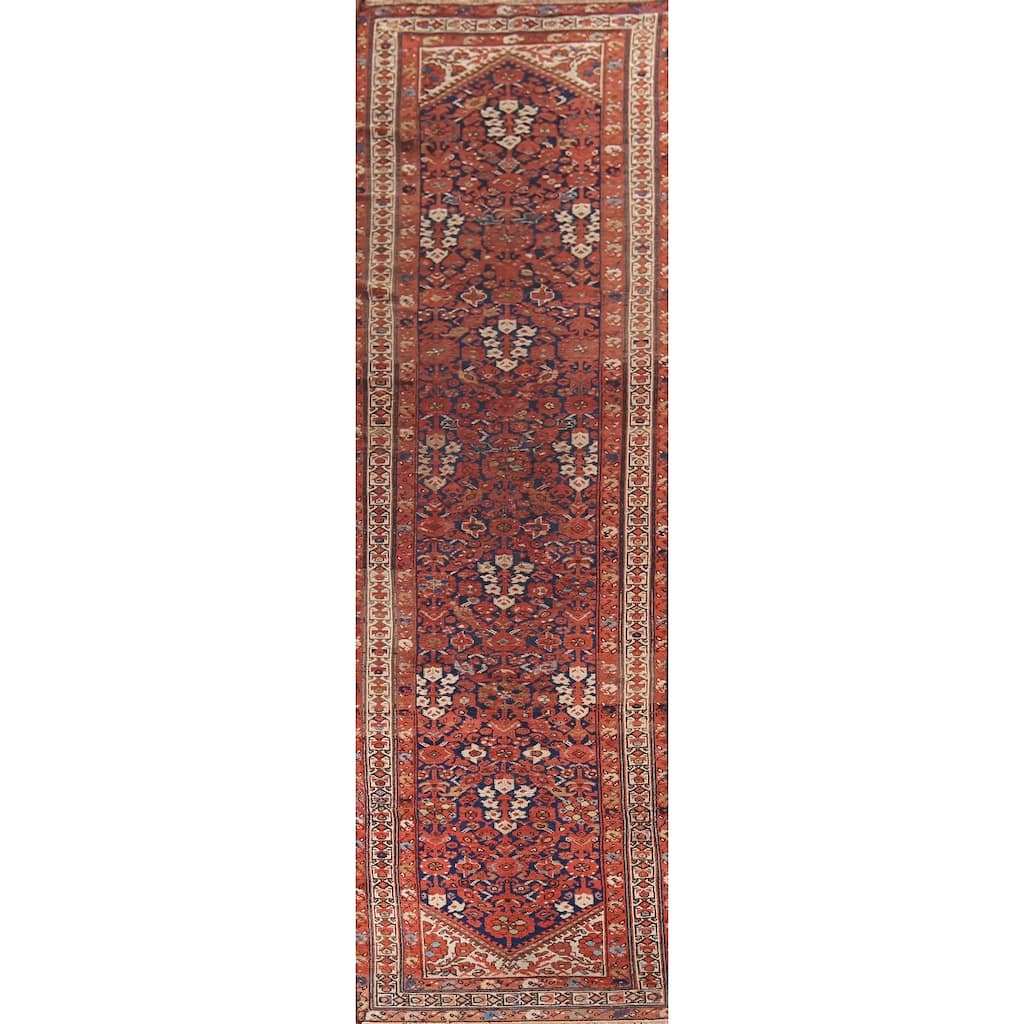 Malayer Antique Persian Runner Rug Handmade Wool Carpet - 3'1" x 13'3"
