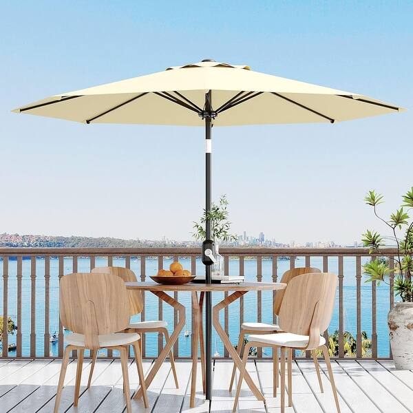 7 beige patio umbrella with tilt Outdoor Bronze 7.5' Push Button Umbrella, Quick Ship this umbrella offers practical functionality in a classic market style.For safety 7 5 9ft outdoor patio