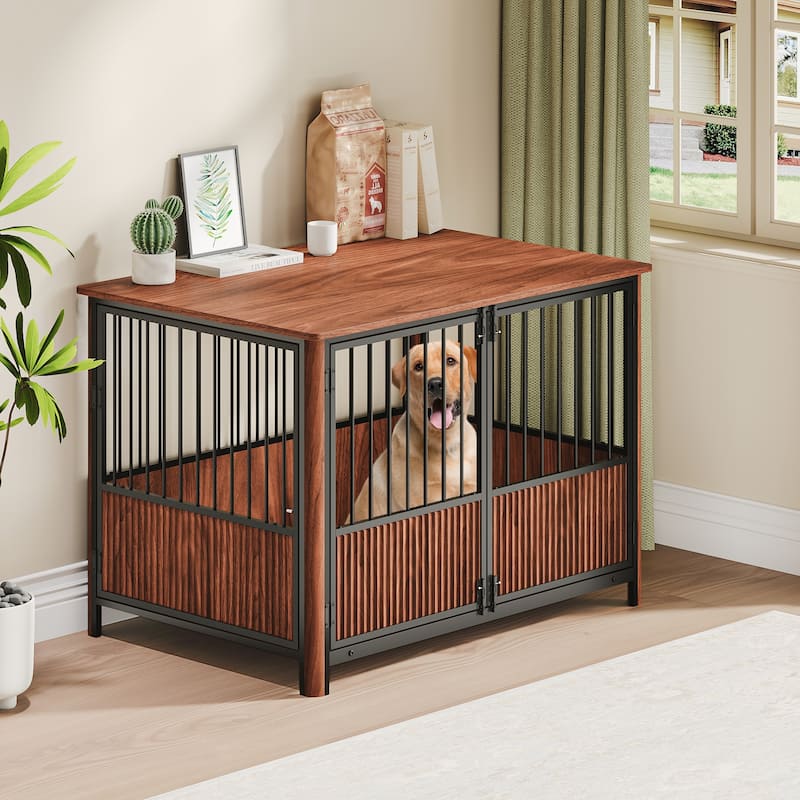 GDF Studio - Oakridge Modern Furniture Dog Crate with Multi-Door Design