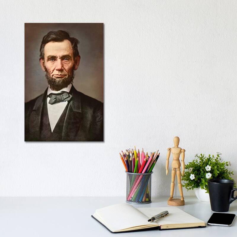 iCanvas "Vintage Portrait Of President Abraham Lincoln" by Stocktrek Images Canvas Print - 12x8x0.75