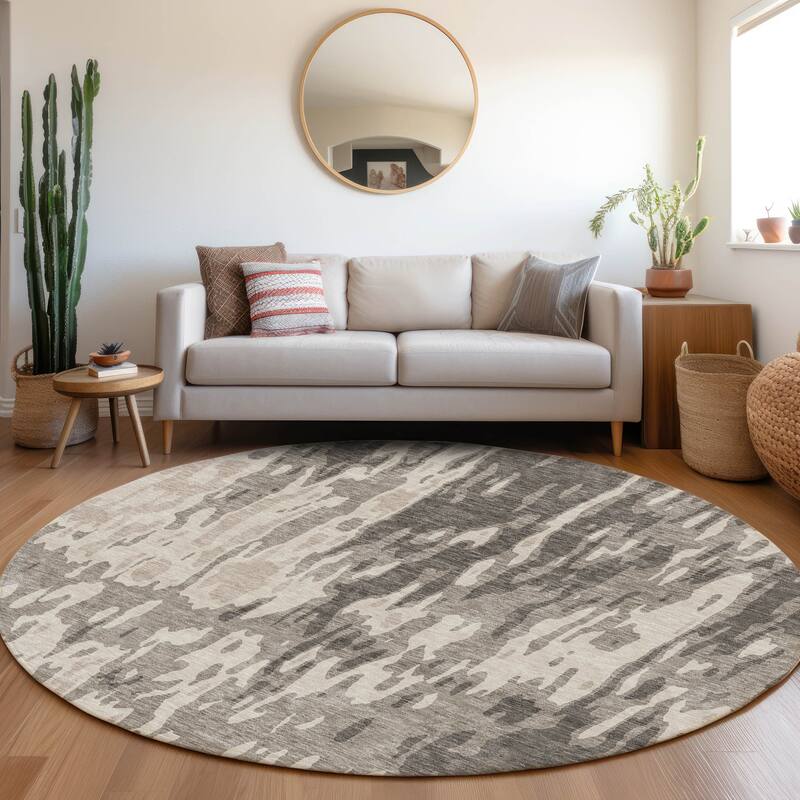 Premium Washable Super Soft Contemporary Glam Mayfield Rug - Taupe - 8' x 8'