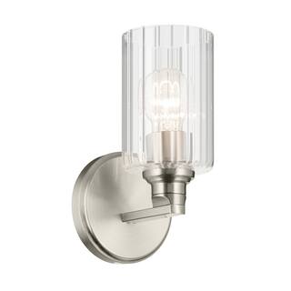 Kichler Lighting Gioe 9.5" 1-Light Wall Sconce with Clear Fluted Glass in Brushed Nickel