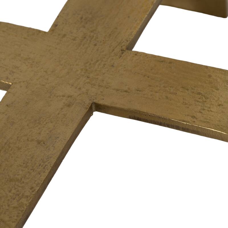 Accent Side Table with Metal Base - Gold, 22"