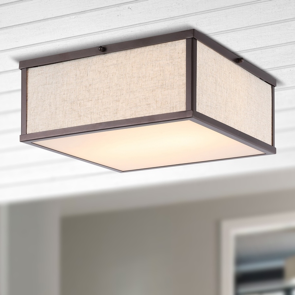 Linen flush ceiling light deals