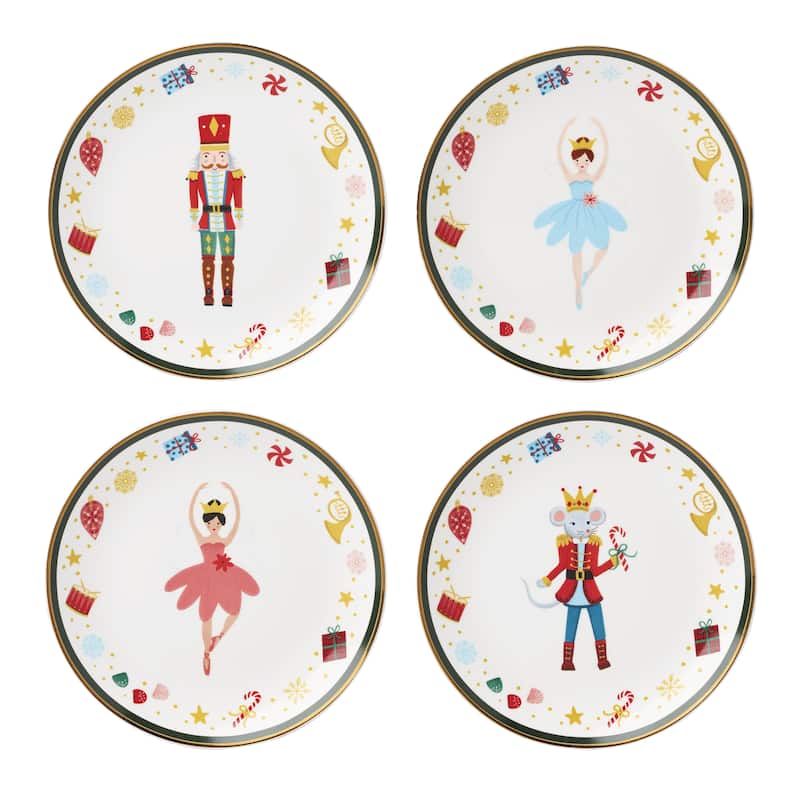Lenox Nutcracker Ballet Tidbit Plates, Set of 4, Assorted