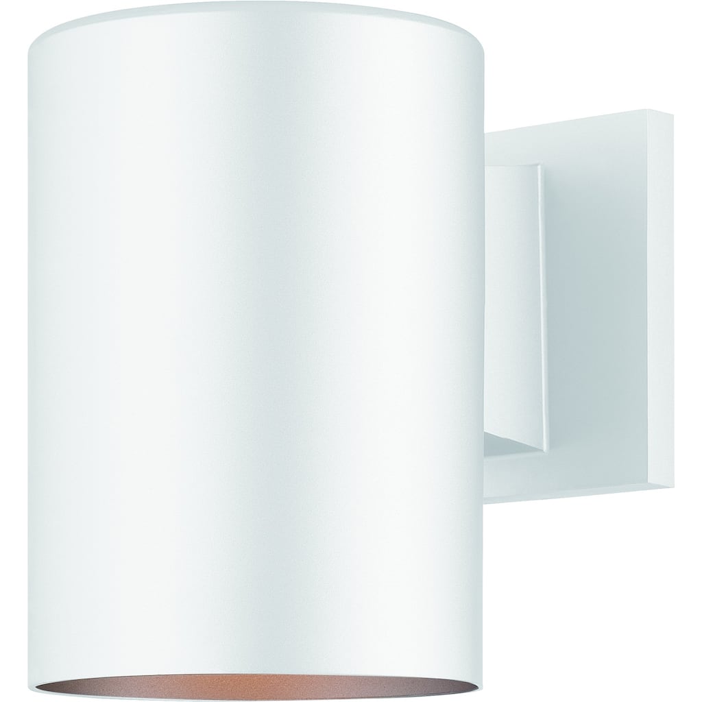 Volume Lighting 1-Light White Outdoor Cylinder Wall Mount
