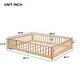 preview thumbnail 7 of 34, Queen size Floor Platform Bed with Fence Guardrails and Door
