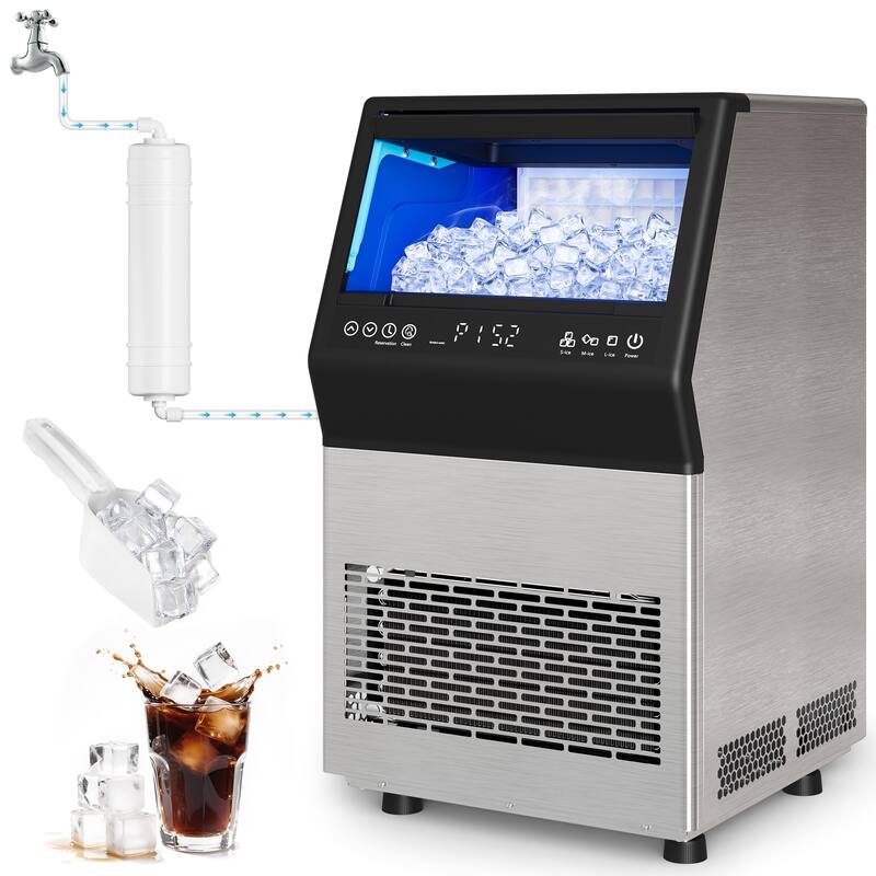 Commercial Cube Ice Maker Machine - Silver