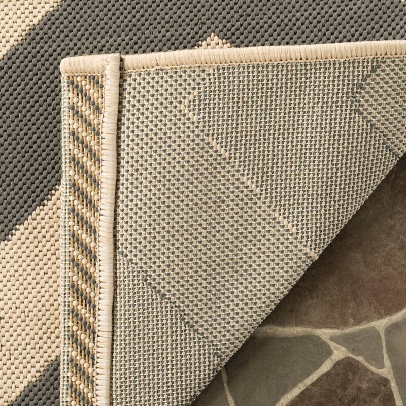 SAFAVIEH Courtyard Joycelyn Indoor/ Outdoor Waterproof Patio Backyard Rug - Grey/Beige - 2'3" x 10' Runner