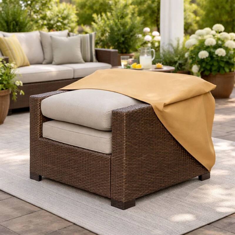 Fabric Dust Cover for Outdoor Chairs, Medium, Light Brown