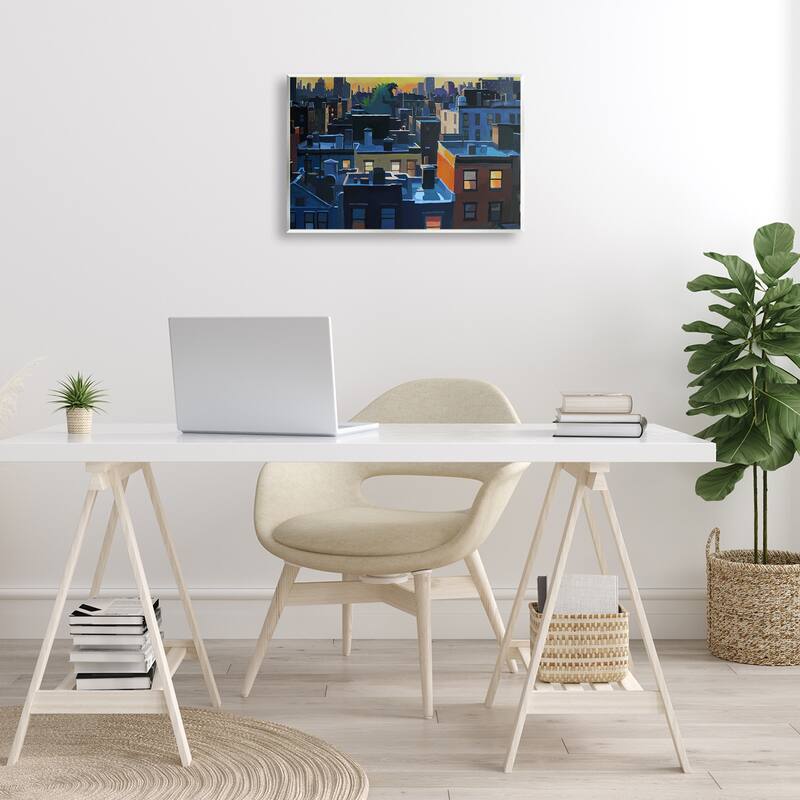 Stupell Cityscape with Distant Monster Wall Plaque Art Design By Keith Thomson