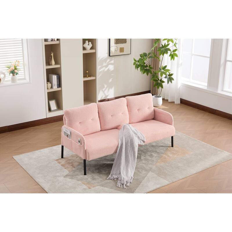 Oversized Loveseat, Modern & Plush Double-seater Sofa, Corduroy Upholstered Couch