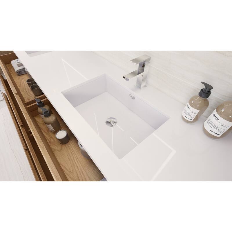 Aron 84'' Freestanding Vanity with Double Reinforced Acrylic Sink