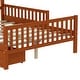 preview thumbnail 62 of 79, Wooden Platform Bed Underbed Storage Bed with Sides Guardrails Spindle Headboard and 2 Drawers 8.98 inch Storage Underneath
