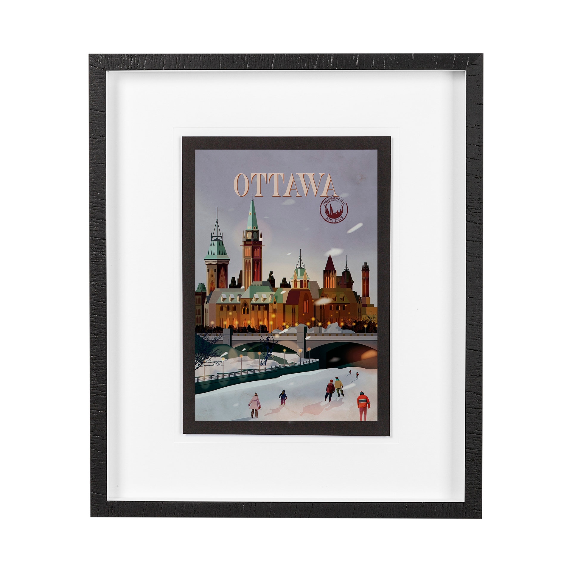 Mercana Ottawa Go Canada (M) by Mercana Studio a Framed Art Print Matted under Glass