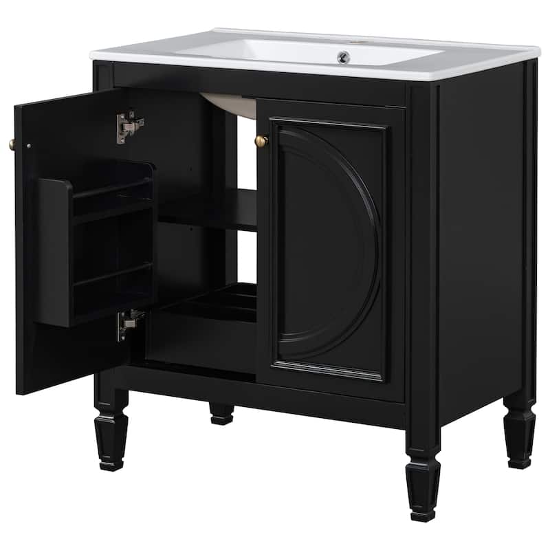 Bathroom Vanity with Sink, Storage Cabinet with Adjustable Shelves, Vanity Set with Soft Close Door and Drawer