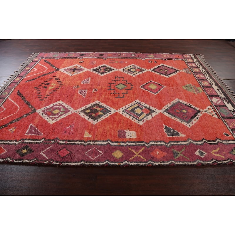 Tribal Oriental Moroccan Dining Room Area Rug Wool Hand-knotted Carpet - 8'0" x 11'0"