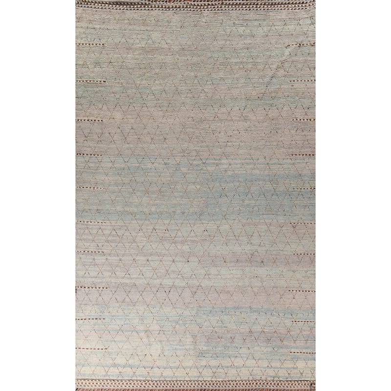 Trellis Moroccan Large Area Rug Handmade Oriental Wool Carpet - 10'0"x 15'4"