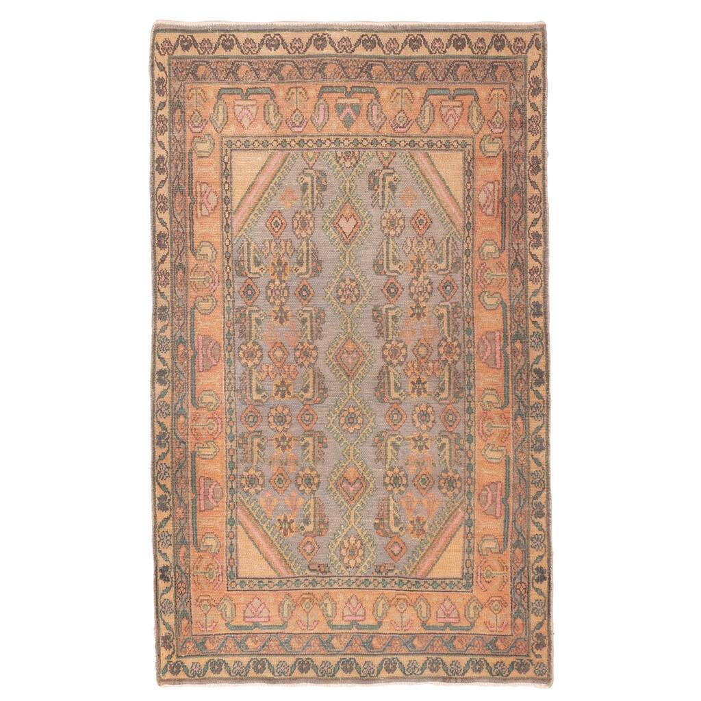 ECARPETGALLERY Hand-knotted Antalya Vintage Grey Wool Rug - 3'3 x 5'4