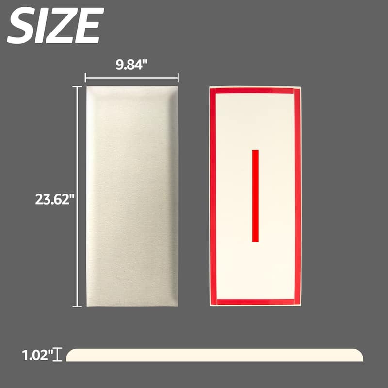 Art3d 9.84" x 23.62" Peel and Stick Headboard,Pack of 12, 3D Soundproof Wall Panels, Upholstered Wall Panel