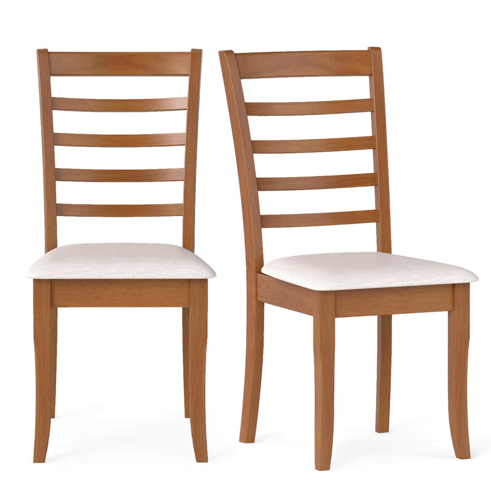 Costway Wooden Dining Chair Set of 2/4 Kitchen Chair with Rubber Wood