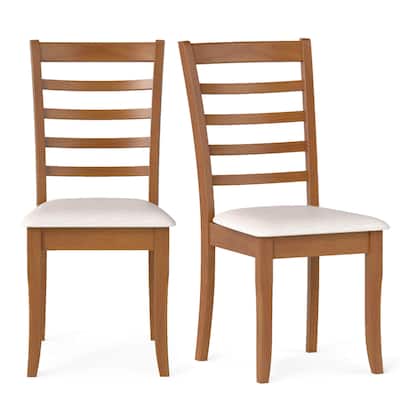 Costway Wooden Dining Chair Set of 2/4 Kitchen Chair with Rubber Wood