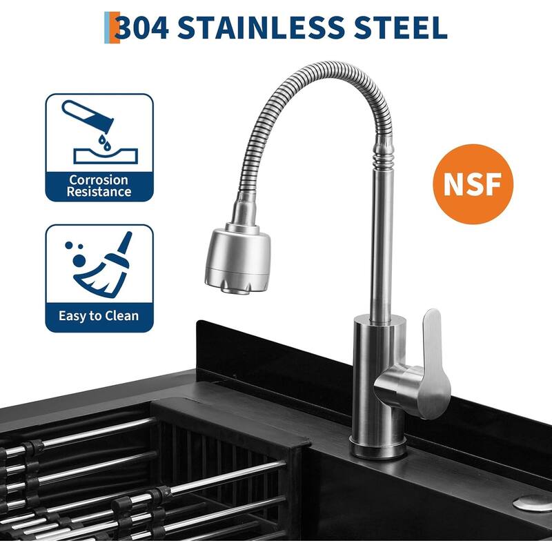 Stainless Steel Utility Sink with Faucet,Commercial Laundry Tub with Adjustable Legs