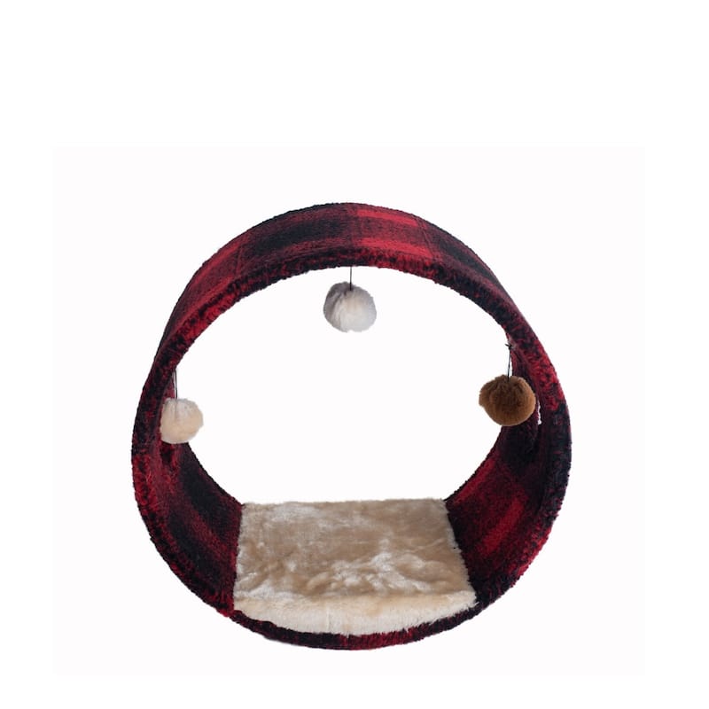 Real Wood Cat Hideaway Tunnel, Scotch Plaid
