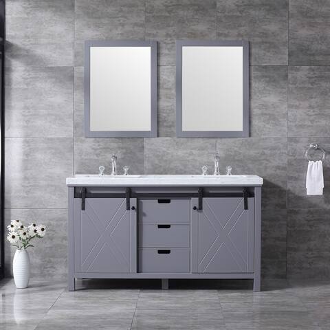 Lexora Marsyas 60 inch Double Bathroom Vanity Complete Set