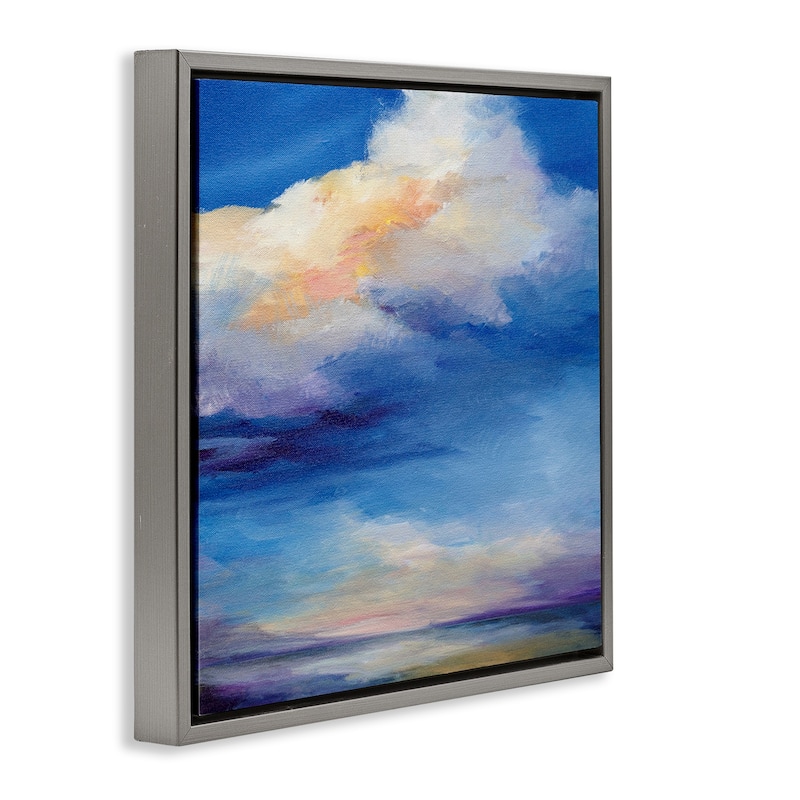 Stupell Pastel Clouds in Vivid Sky Framed Floater Canvas Wall Art Design By Karen Hale