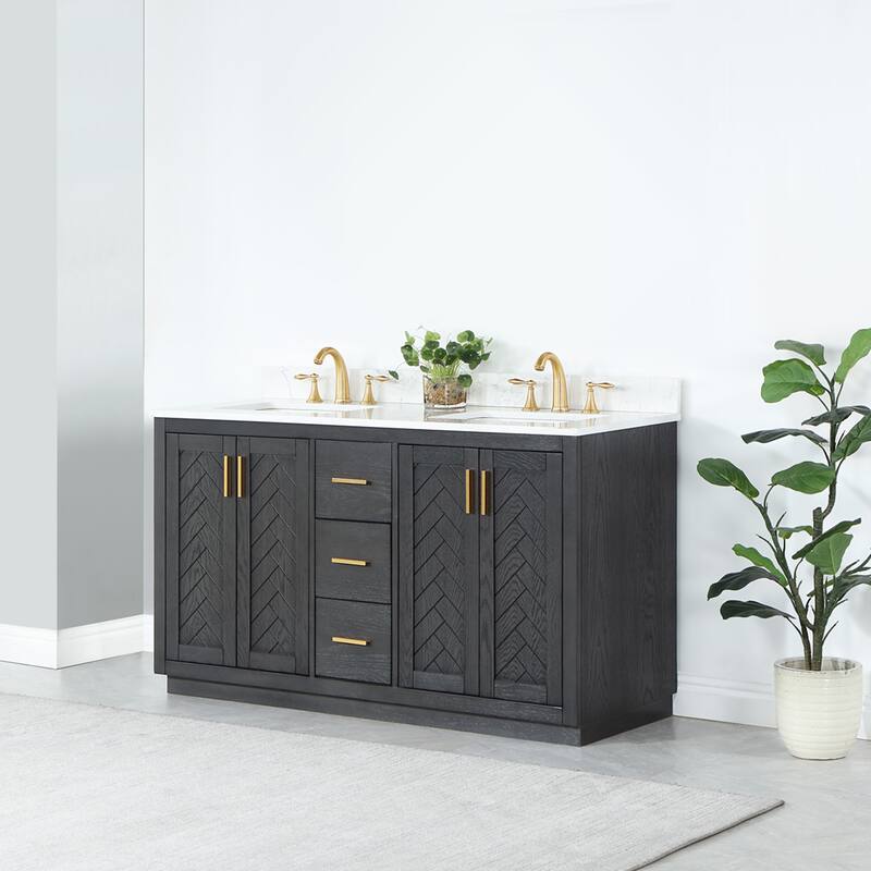 Altair Gazsi Bathroom Vanity with Composite Stone Countertop without Mirror
