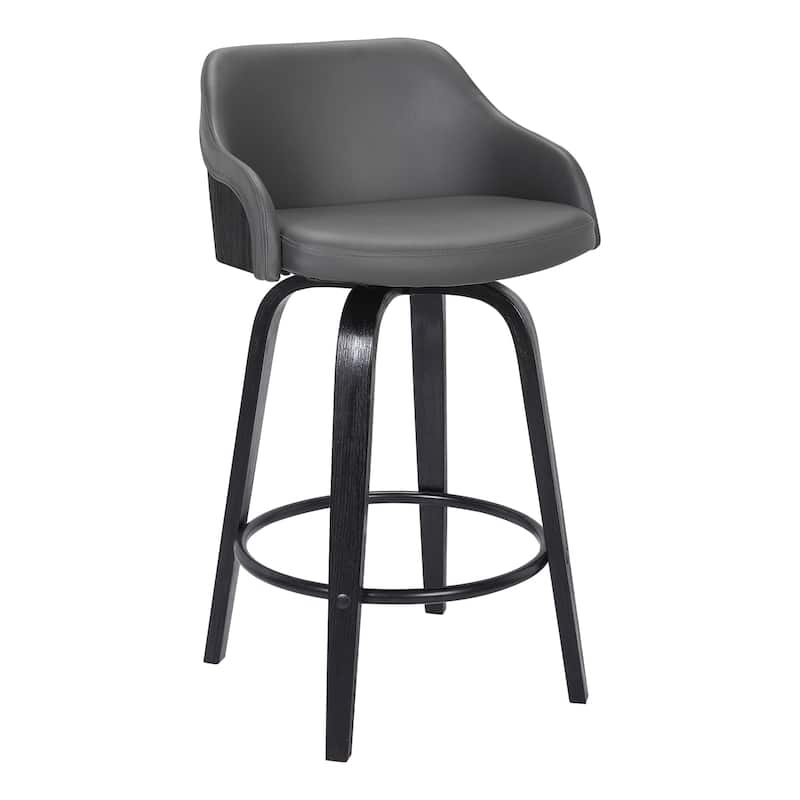 Contemporary Swivel Bar Stool with Modern Design, Comfortable Counter Height Seating and 360 Degree Rotation