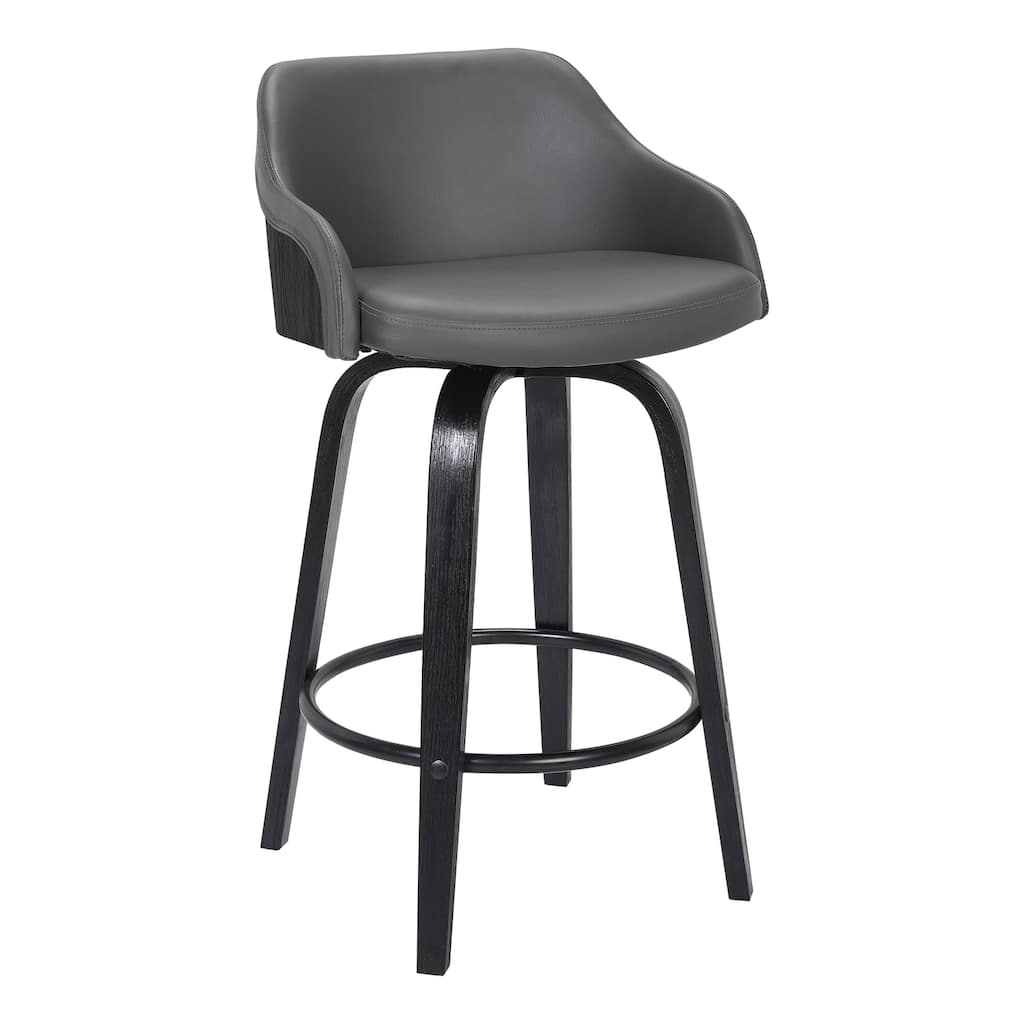 Contemporary Swivel Bar Stool with Modern Design, Comfortable Counter Height Seating and 360 Degree Rotation