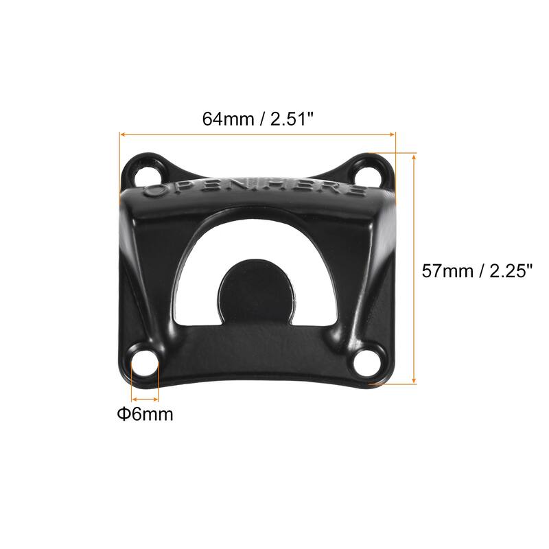 2pcs Wall Mounted Beer Soda Bottle Opener 2.5" x 2.2" for Cafe Bar KTV - Black