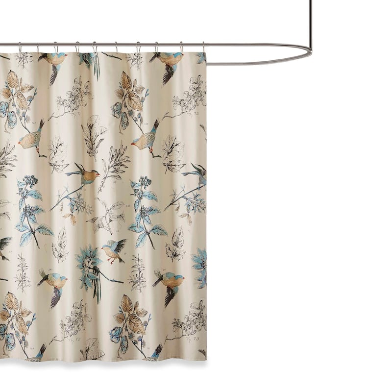 Madison Park Quincy Printed Cotton Shower Curtain