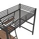 preview thumbnail 4 of 7, 78''L Twin Size Loft Metal&MDF Bed with Shelf and Desk