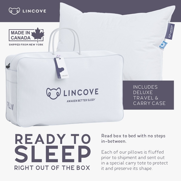 Lincove Cloud Canadian Down Luxury Sleeping Pillow 600 Fill Power Made in Canada Bed Bath Beyond 37435337