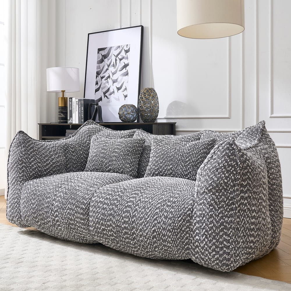 Giant Bean Bag Loveseat Sofa with Armrest for Living Room