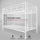 preview thumbnail 5 of 7, Space-Saving Twin Over Twin Metal Bunk Bed with Removable Ladder, Safe Guardrails