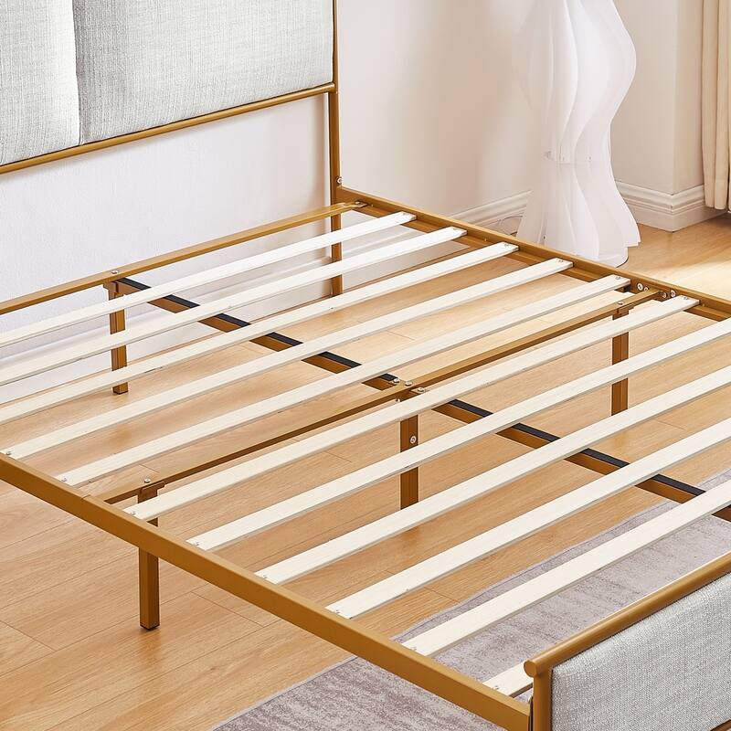 Classic Metal Platform bed with support legs