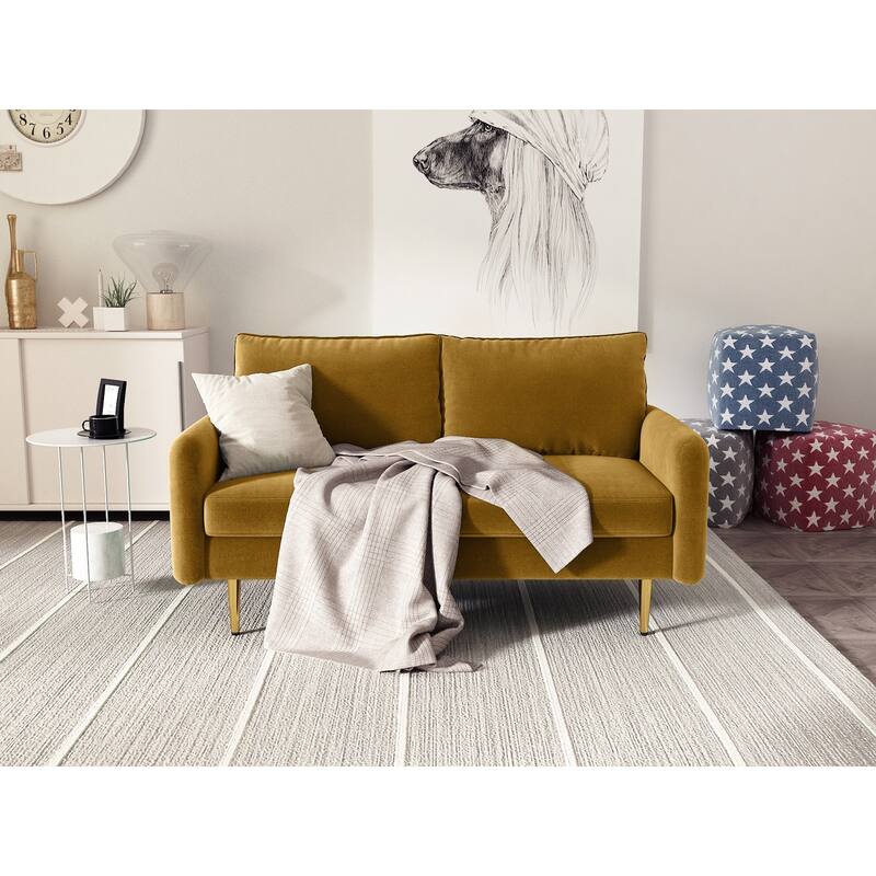 58'' Velvet Square Arm Loveseat