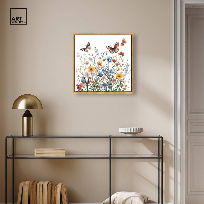 Garden of Fluttering Canvas by Art Remedy