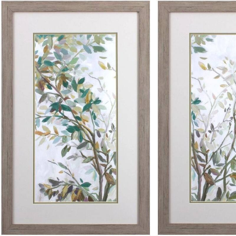 HomeRoots Set Of Two Leaves of Tree Brown Framed Wall Art