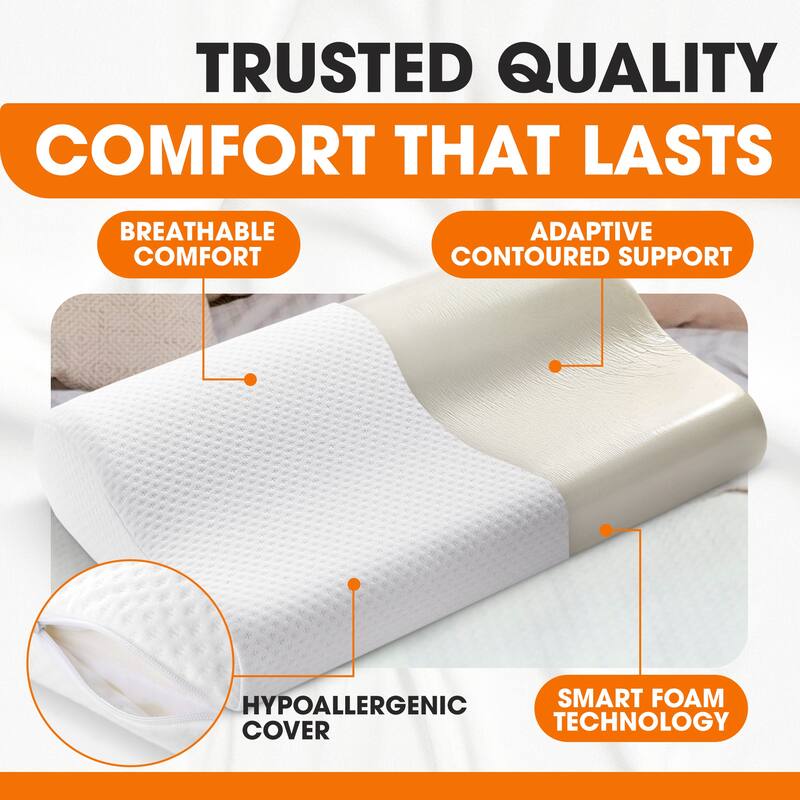 Cheer Collection Contour Memory Foam Pillow (Set of 2)