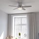 preview thumbnail 6 of 7, Armon 44 in. Low Profile Flush Mount Ceiling Fan with Reversible Blades, Dimmable LED Light Kit and Remote, Frosted Glass Shade
